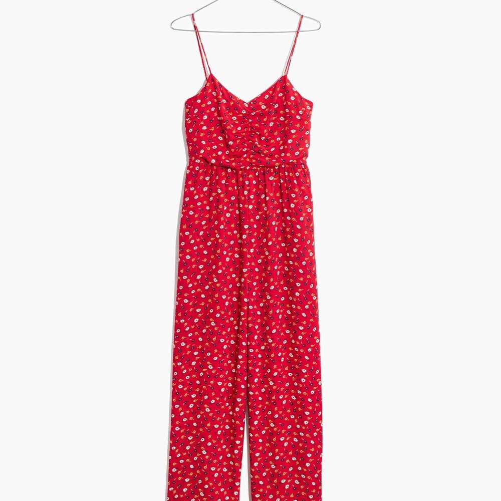 Madewell Red Floral Jumpsuit
